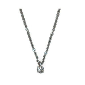 TIFFANY Solitaire Diamond Necklace Silver Pendant